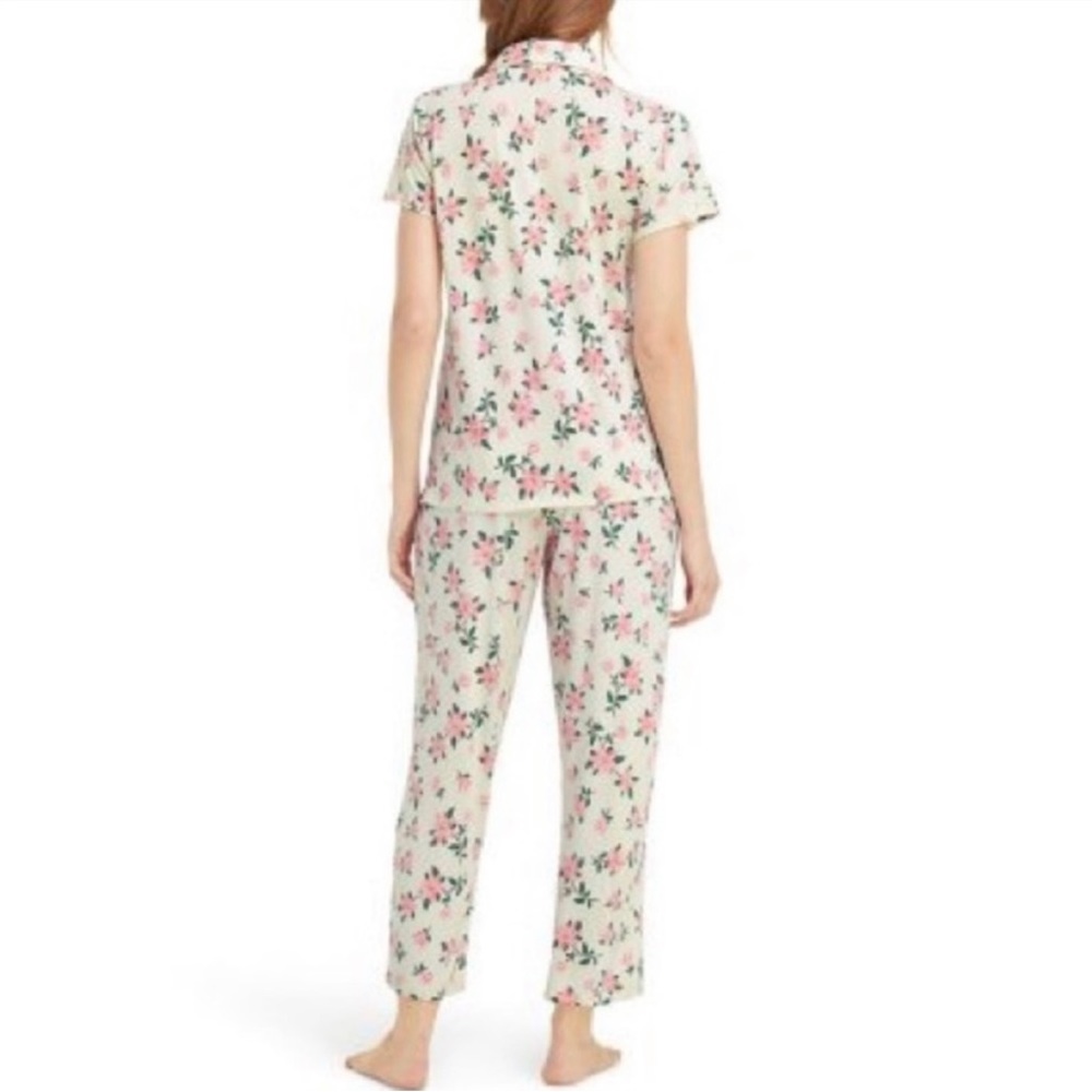 Draper James Cream Floral Pajama Set with Pink and Green Print - Picture 2 of 12
